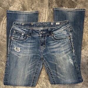 Miss Me Women's Distressed Blue Boot Cut Jeans size 28